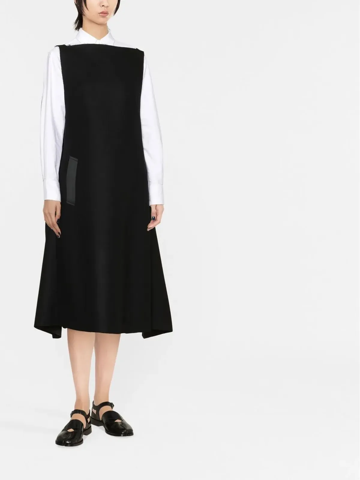 Maison Margiela ケープスタイルAラインミディドレス - 画像2