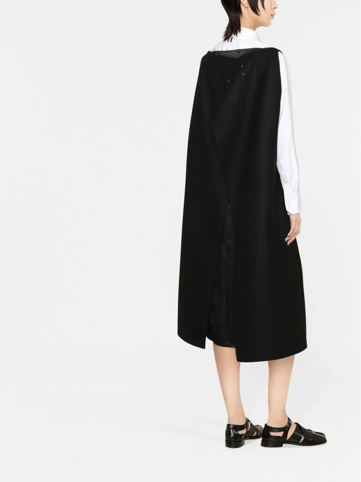 Maison Margiela ケープスタイルAラインミディドレス - 画像3