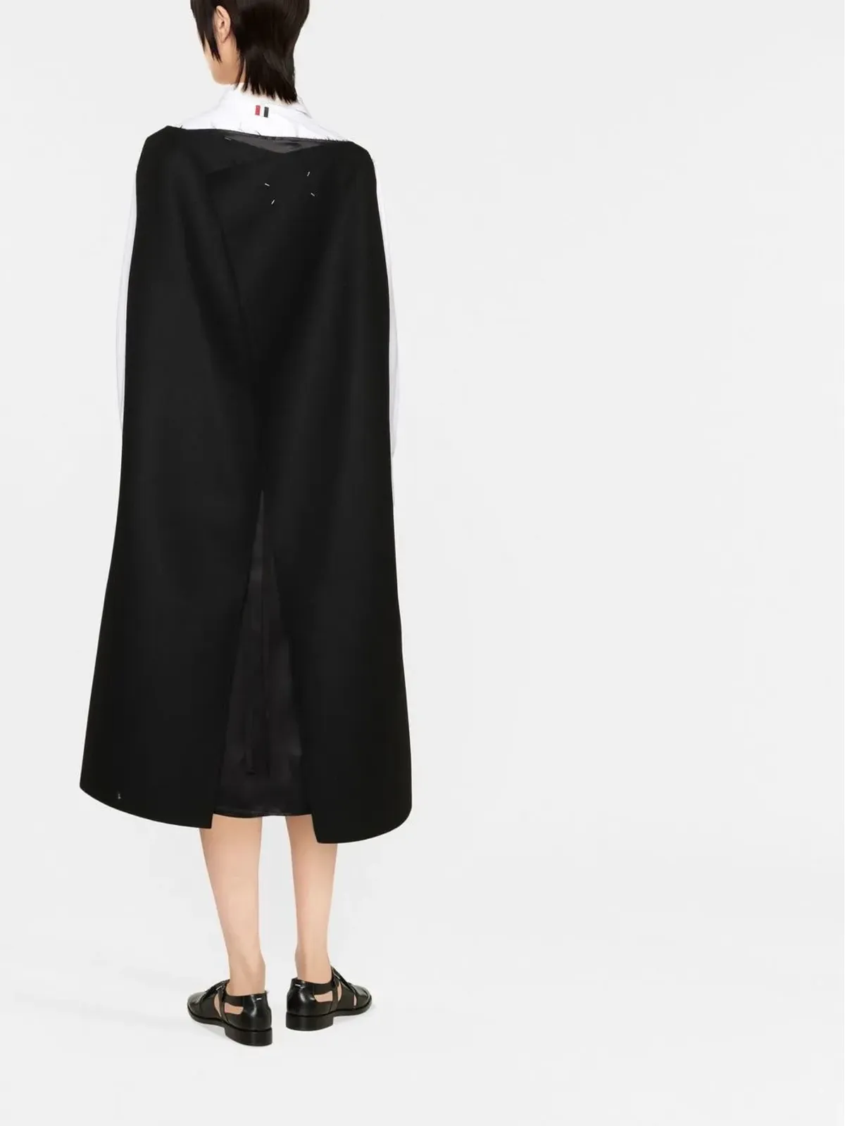 Maison Margiela ケープスタイルAラインミディドレス - 画像4