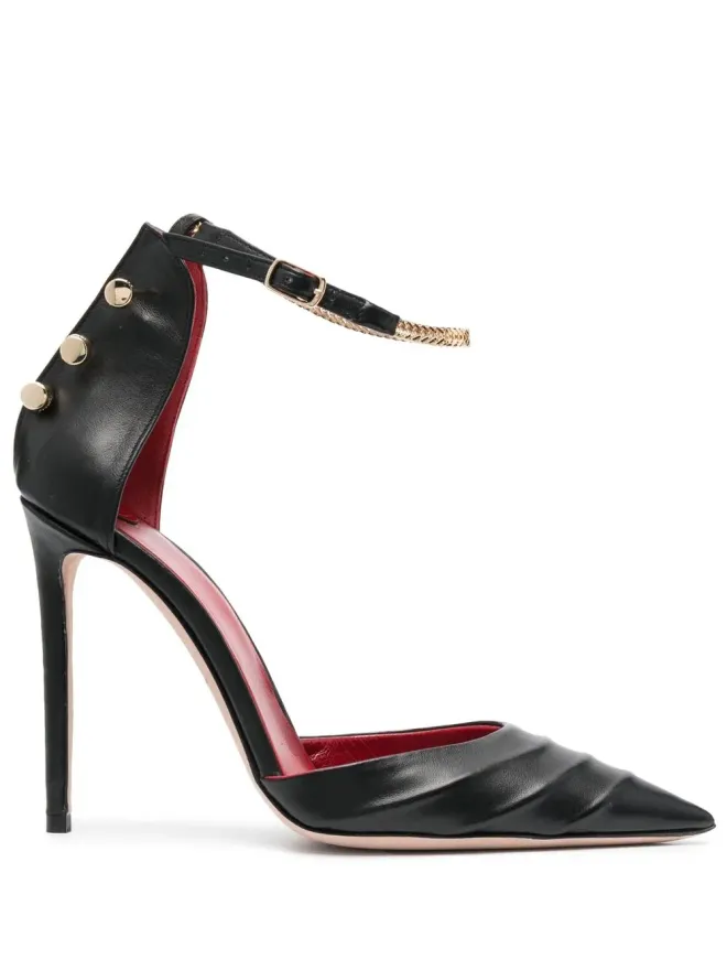 HARDOT HARDOT chain-detail pointed-toe pumps - Blackの商品画像
