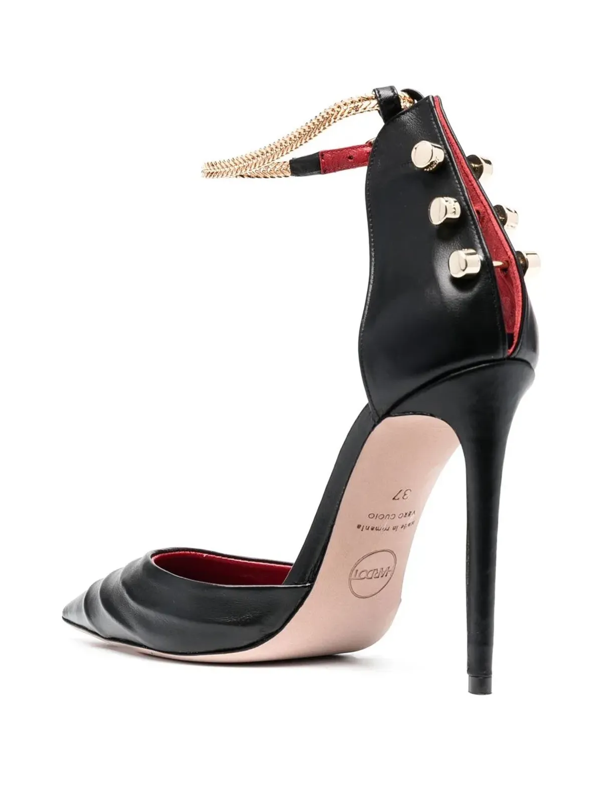 HARDOT chain-detail pointed-toe pumps - Black - 画像3