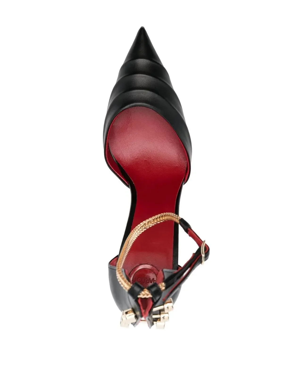 HARDOT chain-detail pointed-toe pumps - Black - 画像4