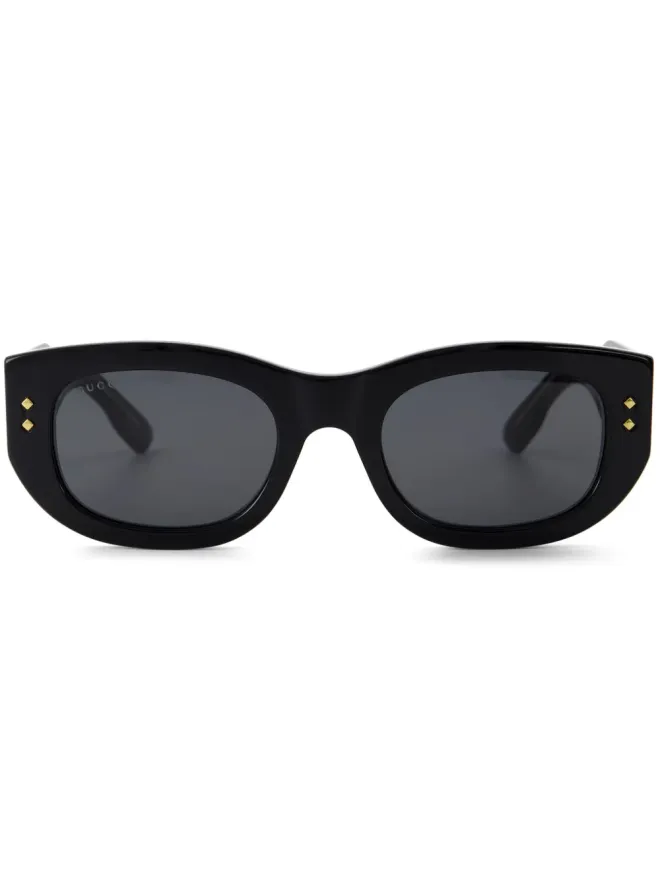 Gucci Eyewear Gucci Eyewear レクタングルフレーム・ティンテッドサングラス - ブラックの商品画像