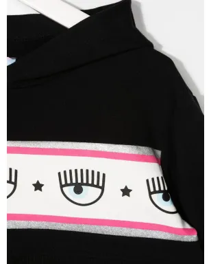 Chiara Ferragni Kids ロゴプリント クロップドフーディ - サムネイル3