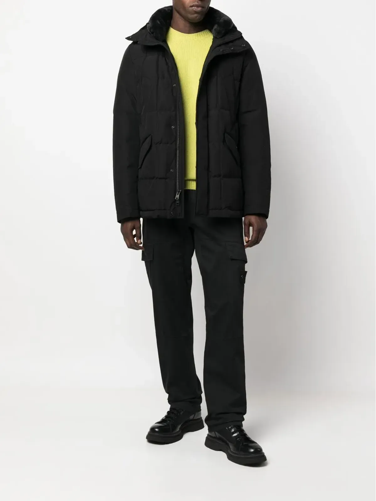 Woolrich フード付きフェザーダウンコート - 画像2