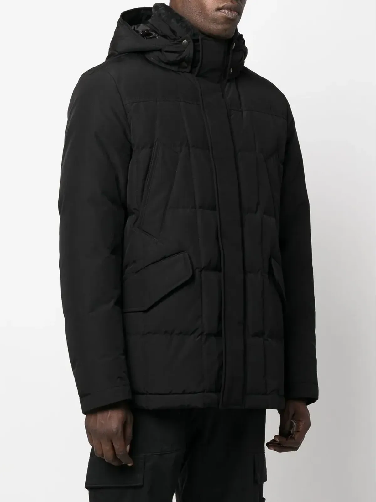 Woolrich フード付きフェザーダウンコート - 画像3