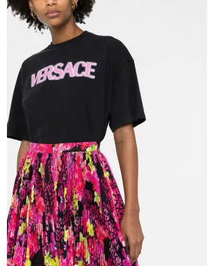 Versace ロゴプリント コットンTシャツ ブラック - サムネイル3