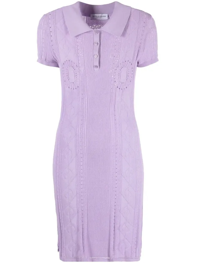 Marine Serre Marine Serre ポイントelle編みテニスドレス - パープルの商品画像