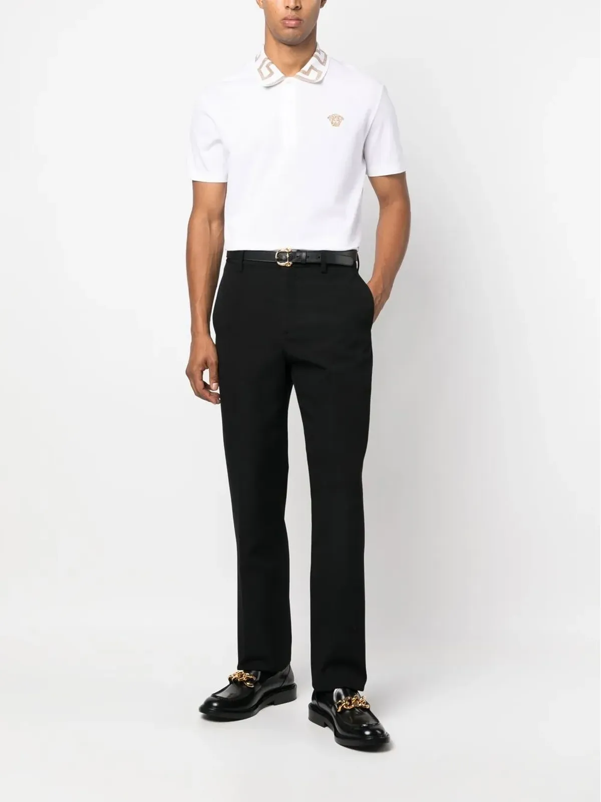 Versace 刺繍入りコットンポロシャツ - ホワイト - 画像2