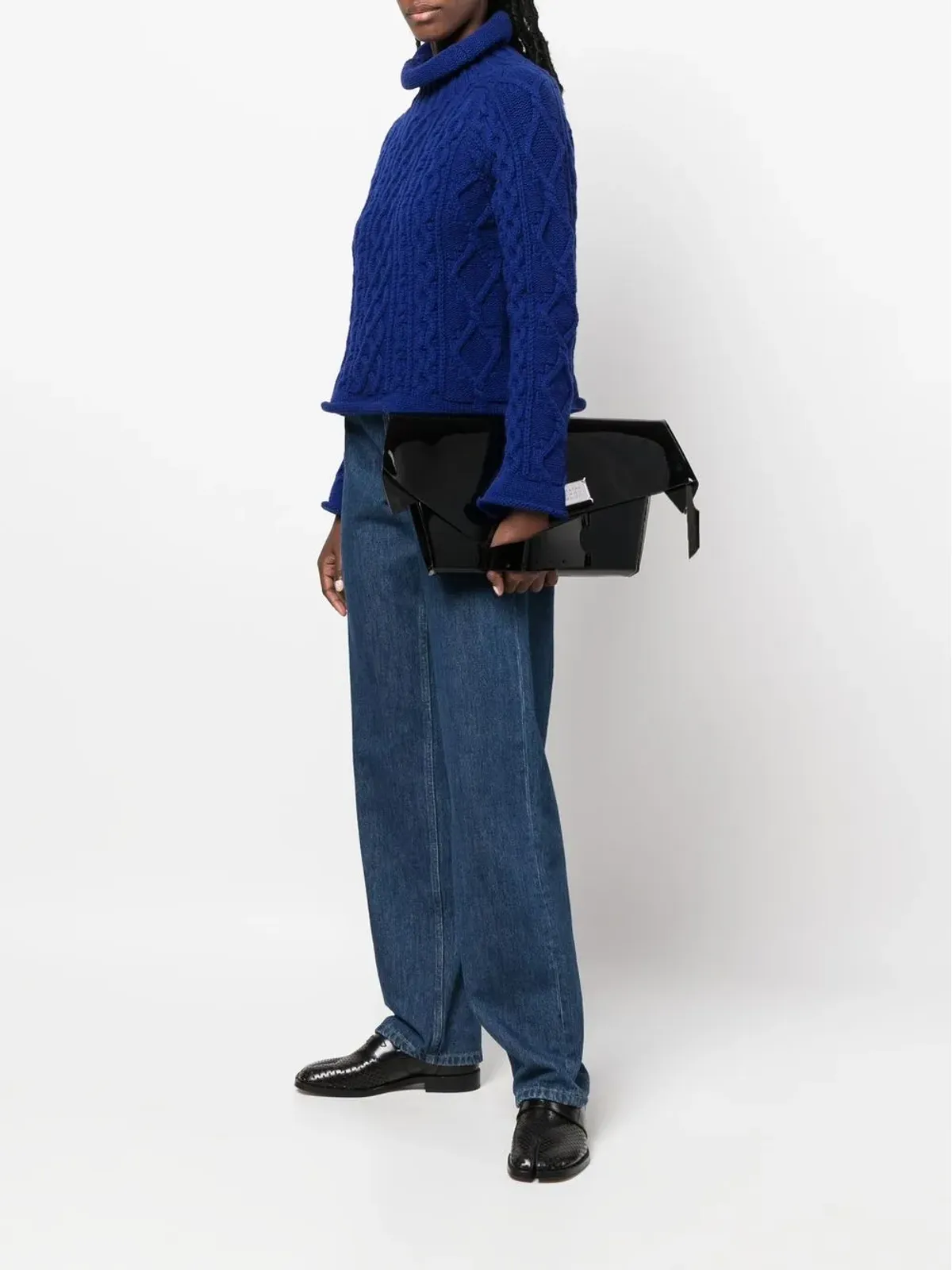 Maison Margiela ロゴプレート レザー ショルダーバッグ - ブラック - 画像2