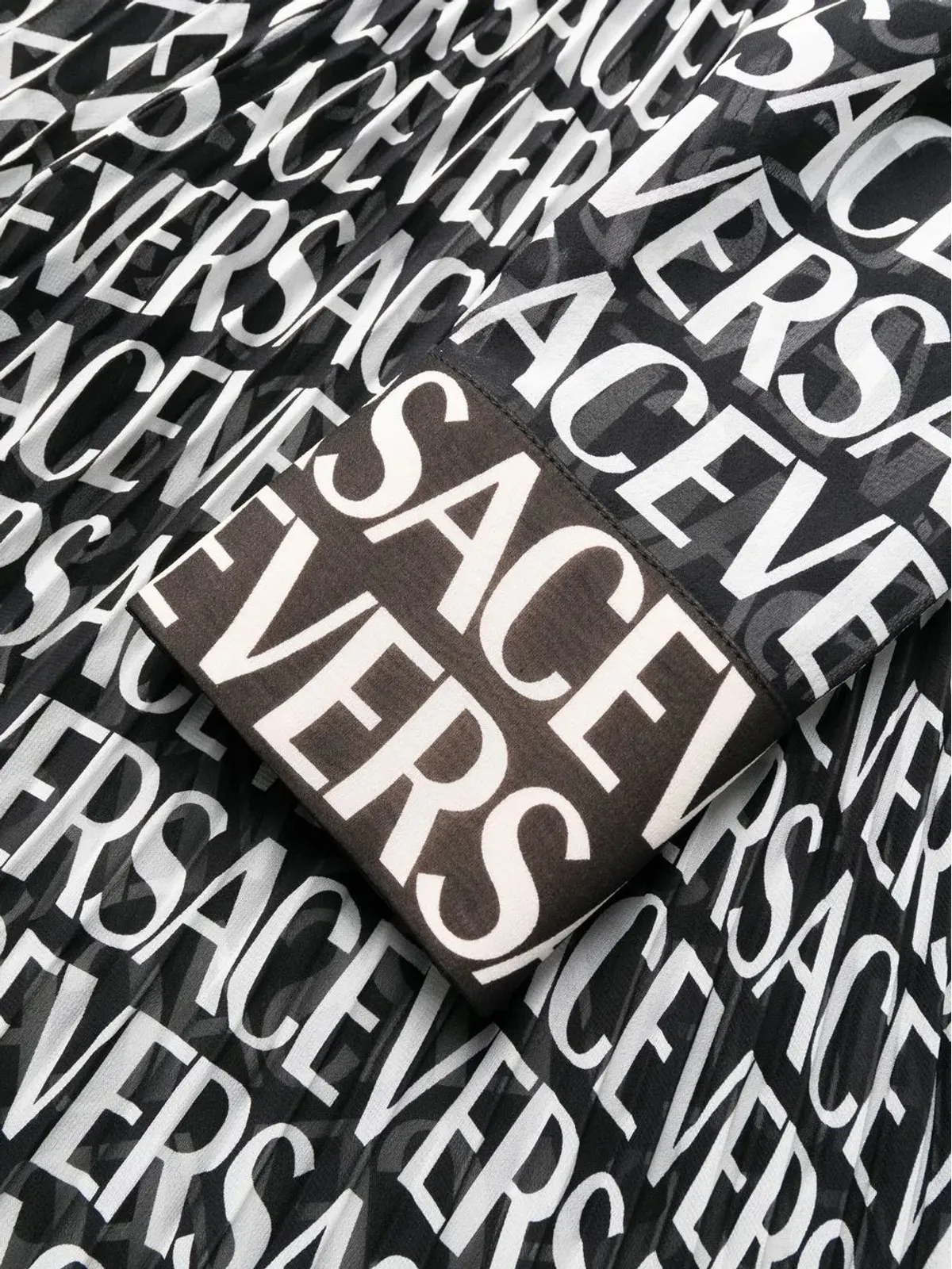 Versace ロゴプリント シルク シャツドレス - 画像5