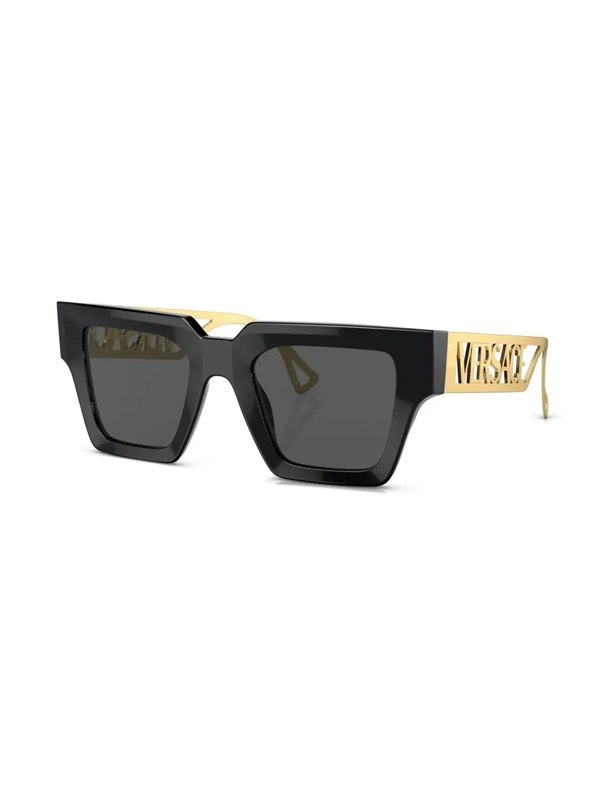 Versace Eyewear logo-embossed square-frame sunglasses - Black - 画像2