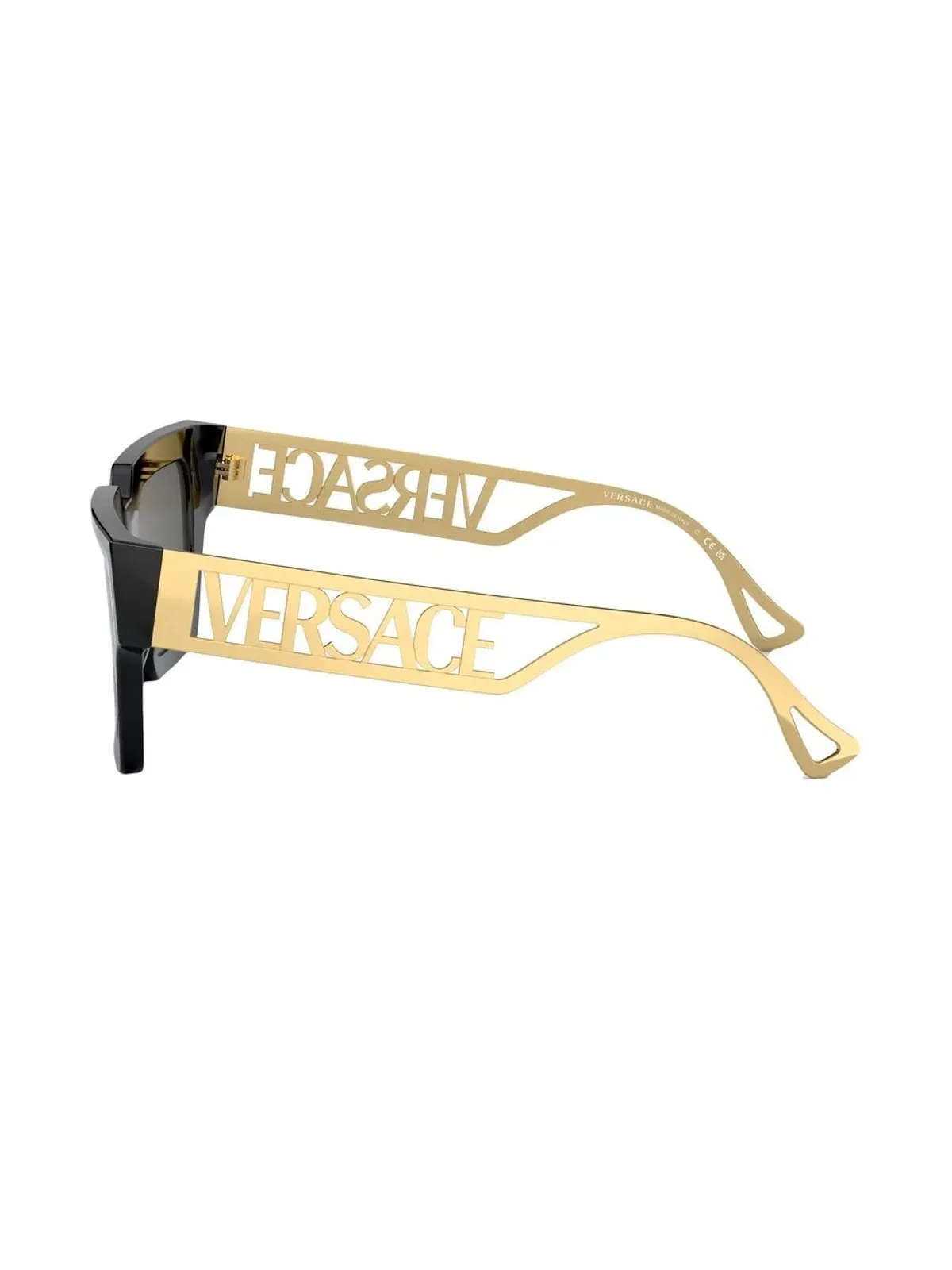Versace Eyewear logo-embossed square-frame sunglasses - Black - 画像3