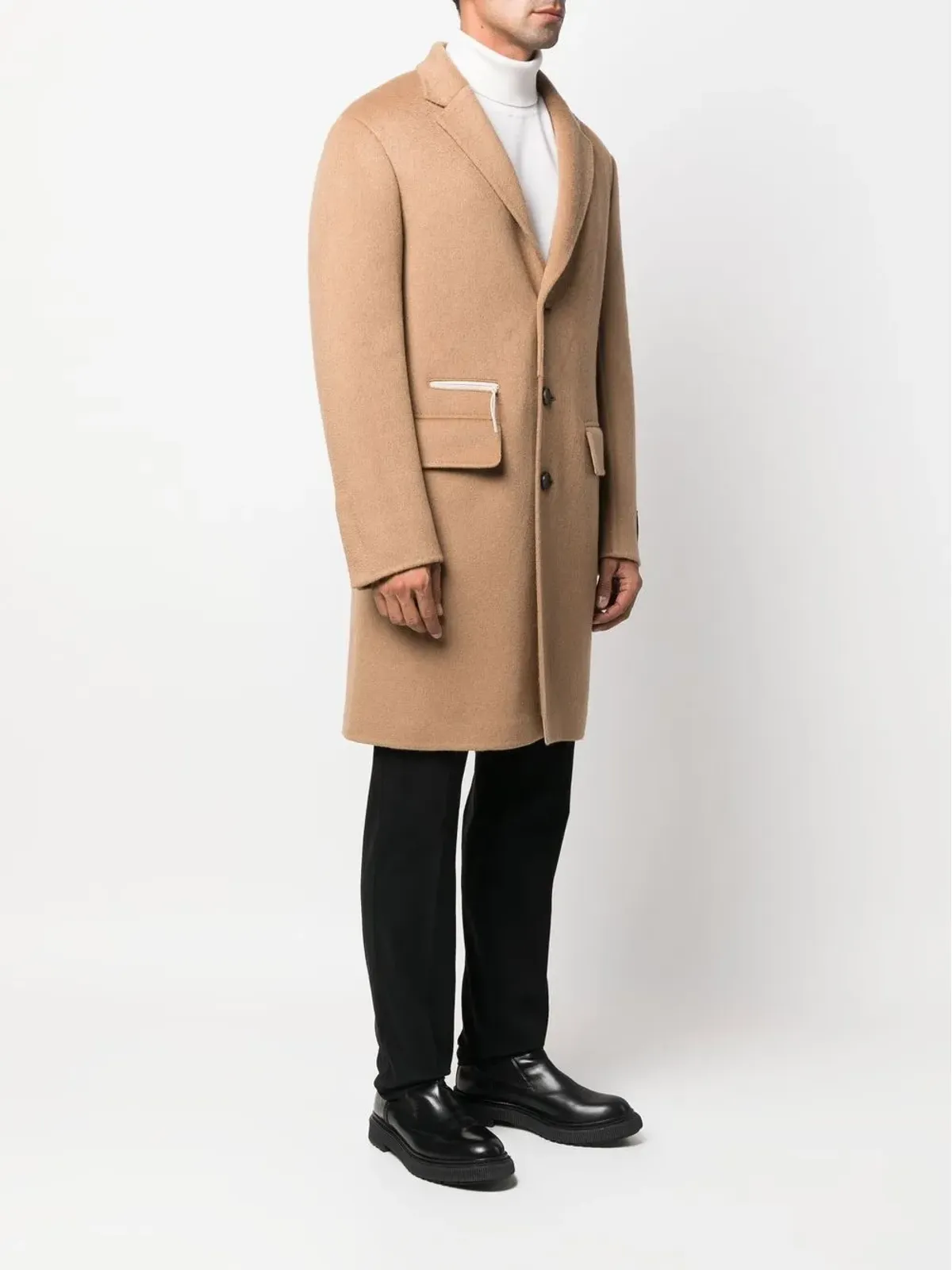Zegna ジップポケット付きシングルブレストコート - 画像3