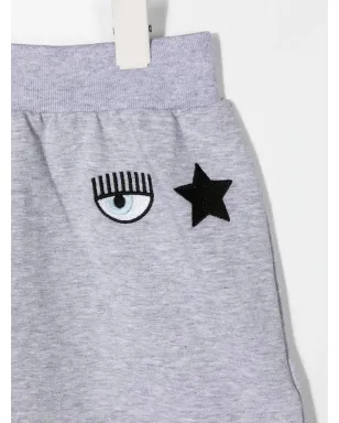 Chiara Ferragni Kids Eyelikeプリント トラックスカート グレー - サムネイル3