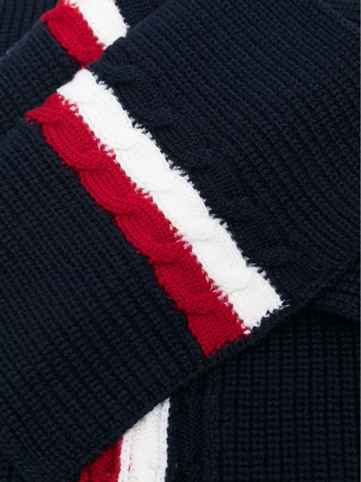 Moncler Enfant ストライプ柄 バージンウールスカーフ - 画像2