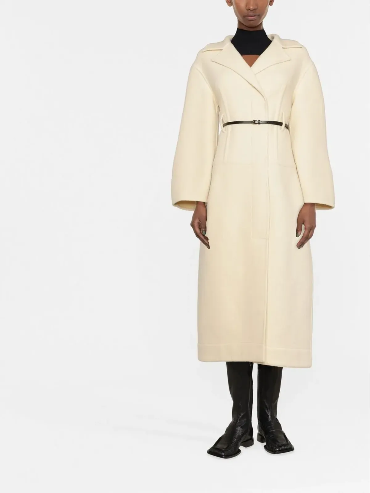 Jil Sander ベルト付きウールコート - 画像2