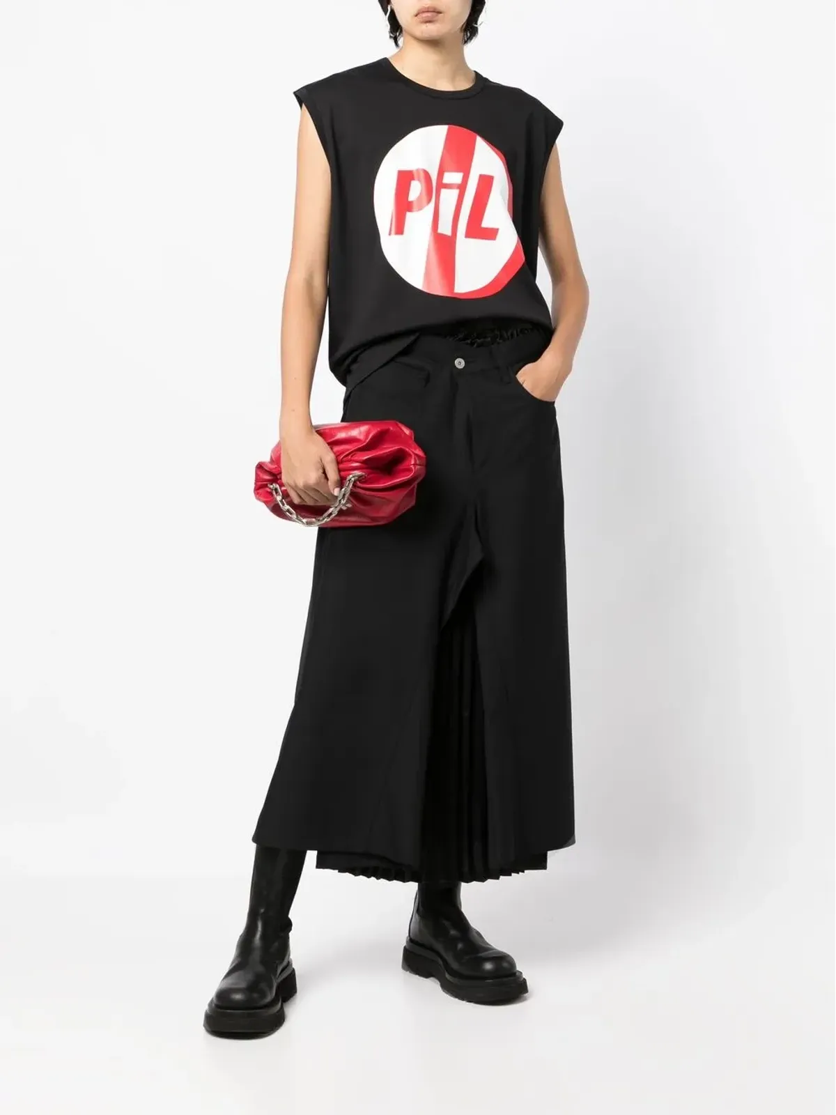 Junya Watanabe グラフィックプリント ノースリーブ Tシャツ - 画像2