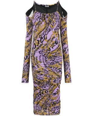 Versace Jeans Couture オールオーバーロゴプリント ギャザー入り ドレス - サムネイル1