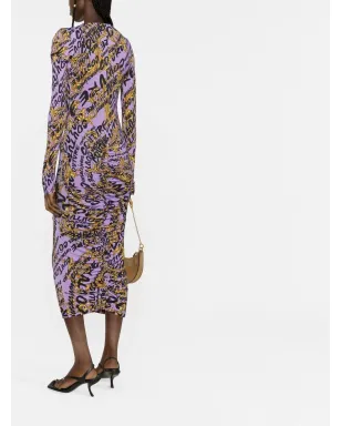 Versace Jeans Couture オールオーバーロゴプリント ギャザー入り ドレス - サムネイル3