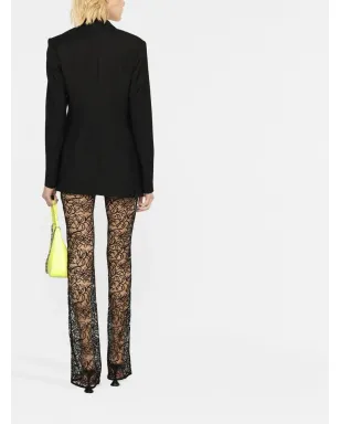 Saint Laurent フローラルレースのストレートレッグパンツ - サムネイル3