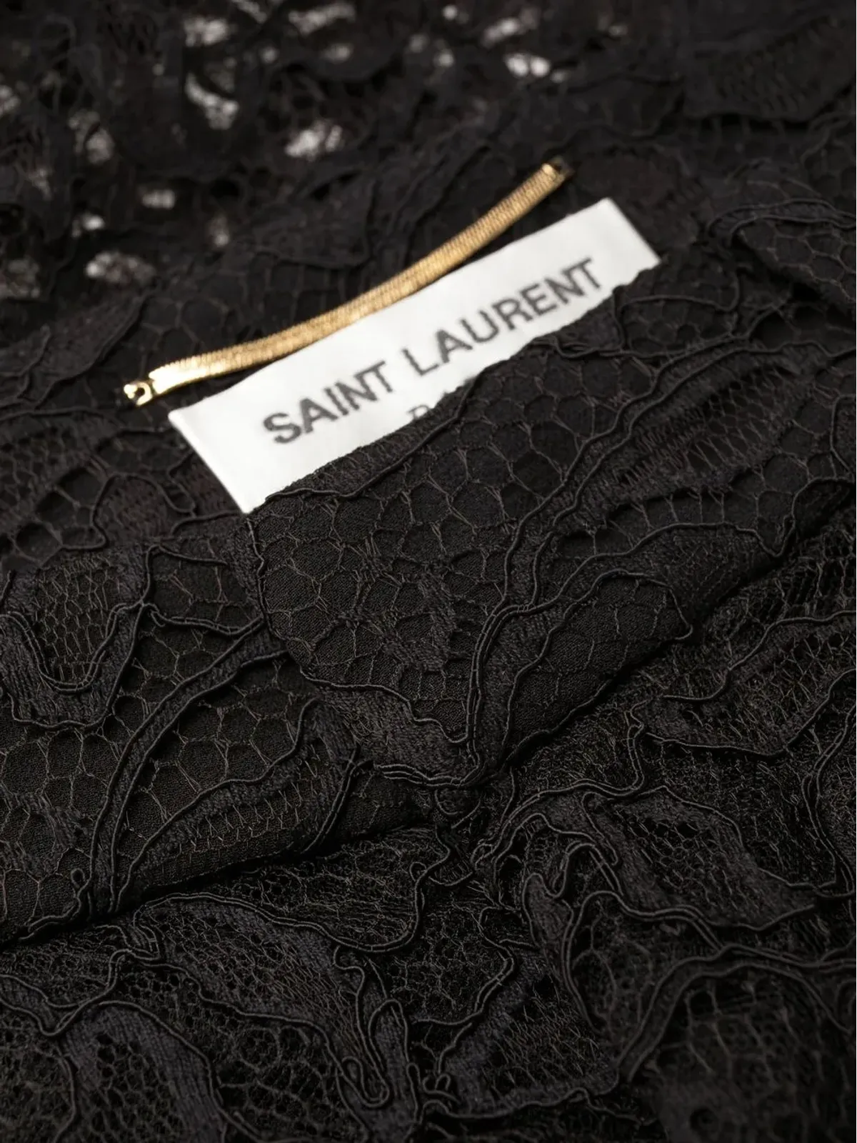 Saint Laurent フローラルレースのストレートレッグパンツ - 画像4