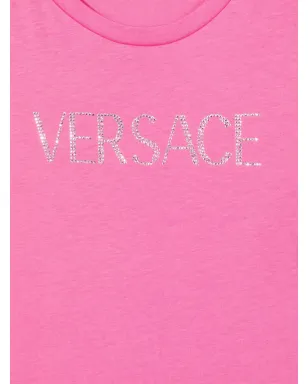 Versace Kids TEEN gem-logo short-sleeved T-shirt - Pink - サムネイル3