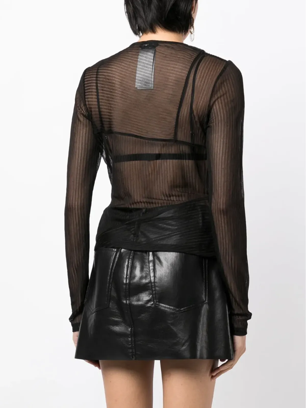 TOM FORD シアーリブ長袖ジャージートップ - ブラック - 画像4