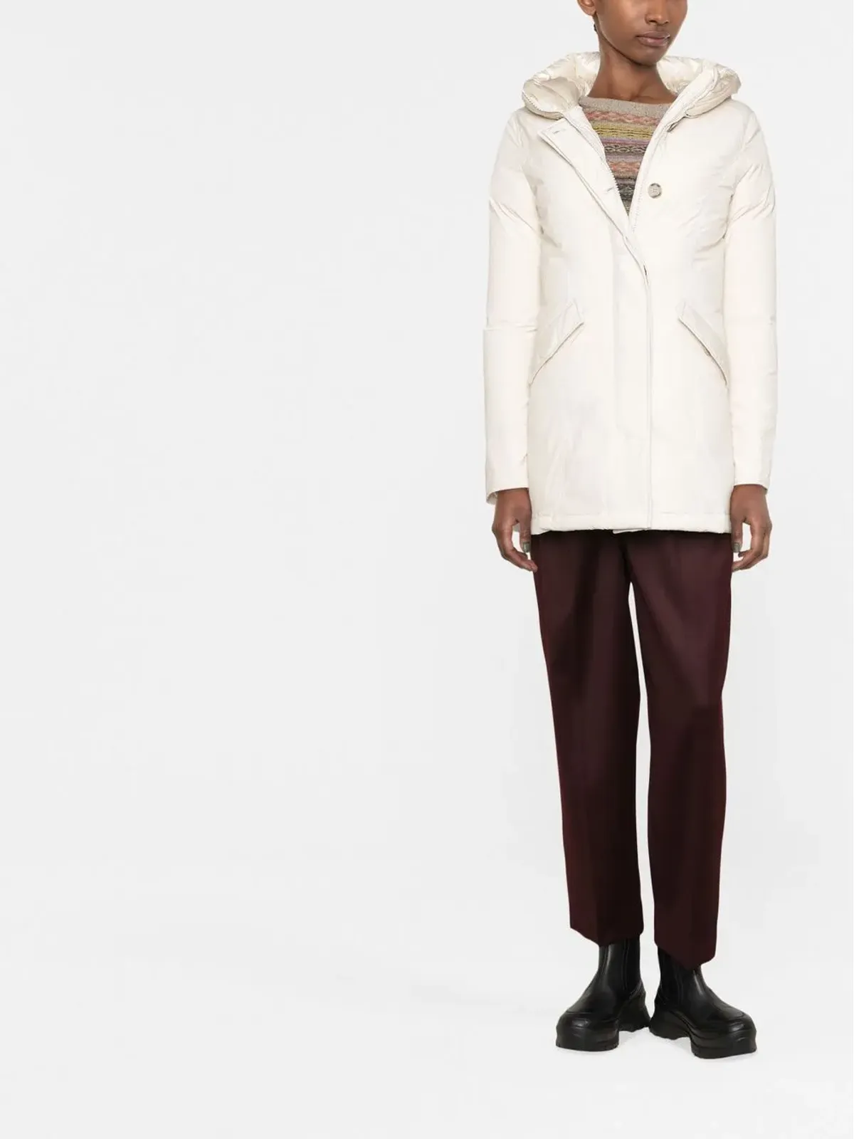 Woolrich フード付きダックフェザーコート - 画像2