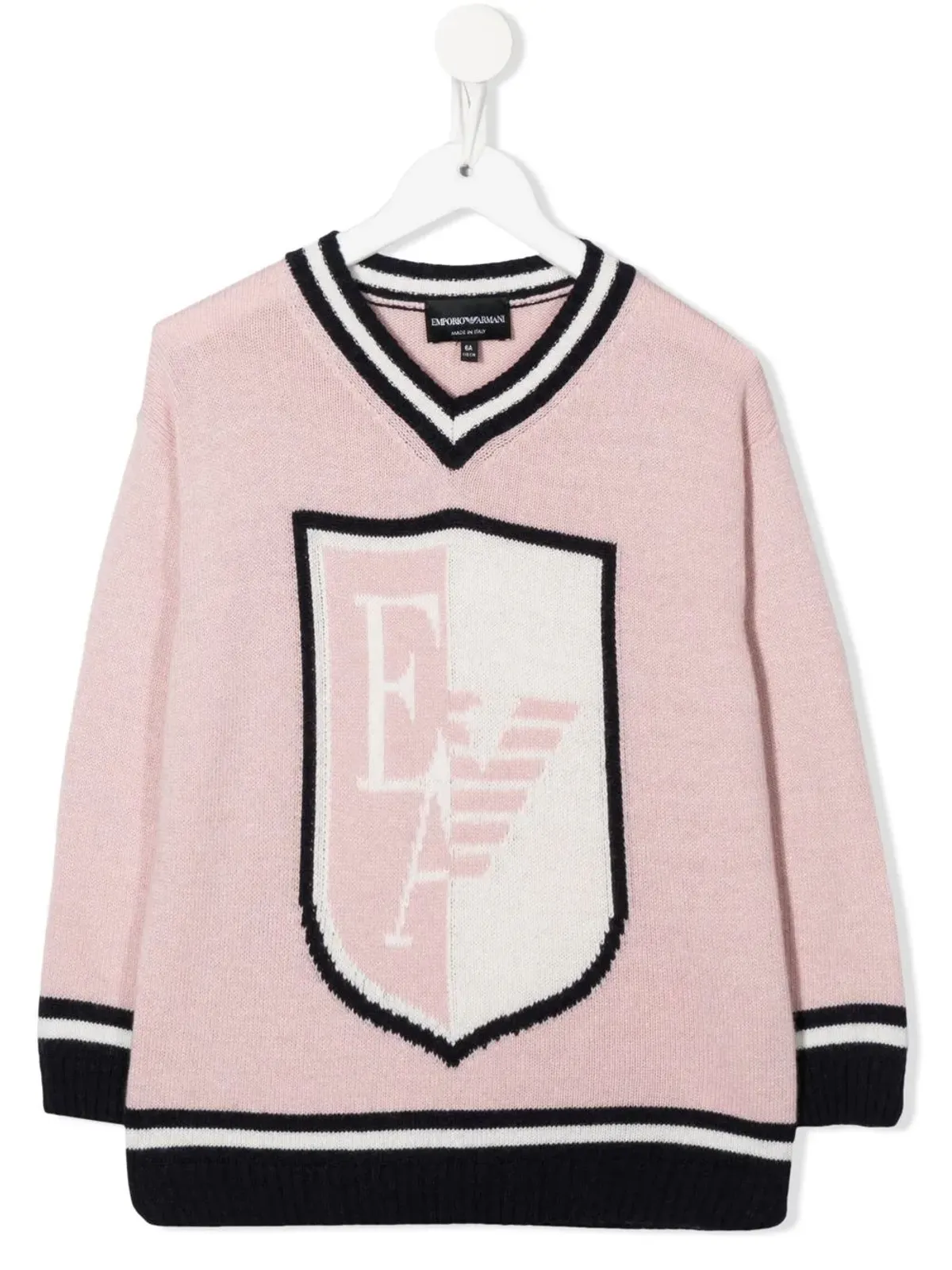 Emporio Armani Kids ロゴ入りインターシャ ヴァーシティジャンパー - Pink - 画像1