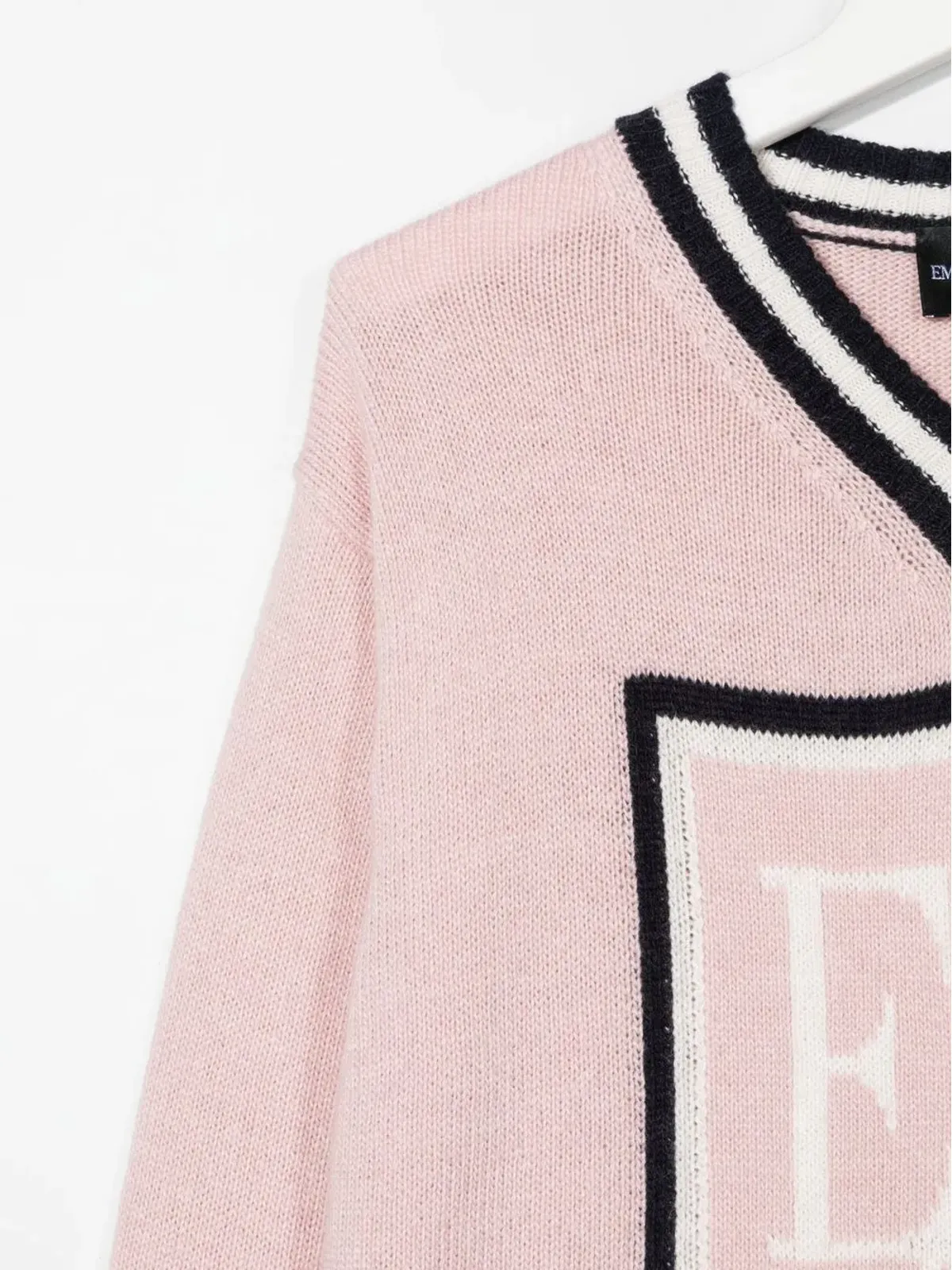 Emporio Armani Kids ロゴ入りインターシャ ヴァーシティジャンパー - Pink - 画像3