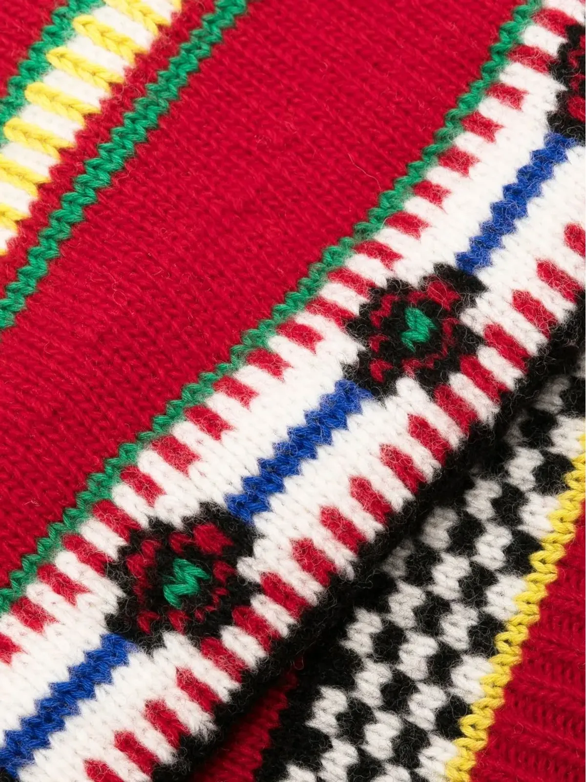 Kenzo インターシャ編みの襟付きスカーフ - 画像3