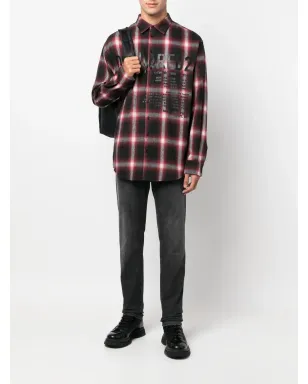DSQUARED2 ロゴプリント チェック柄 コットン シャツ - サムネイル2