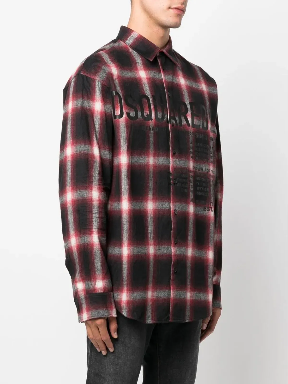 DSQUARED2 ロゴプリント チェック柄 コットン シャツ - 画像3