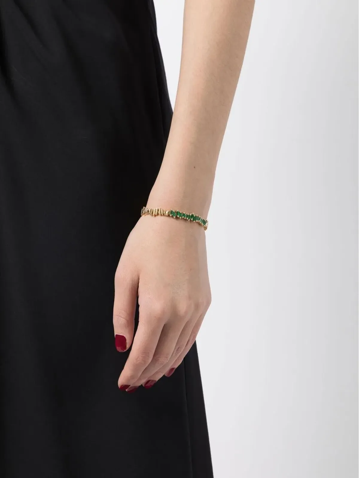 Suzanne Kalan 18kt イエローゴールド ニューID エメラルド ブレスレット - グリーン - 画像2