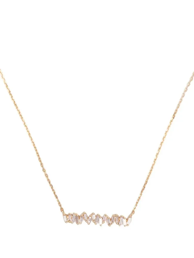 Suzanne Kalan Suzanne Kalan 18kt yellow gold diamond bar necklaceの商品画像