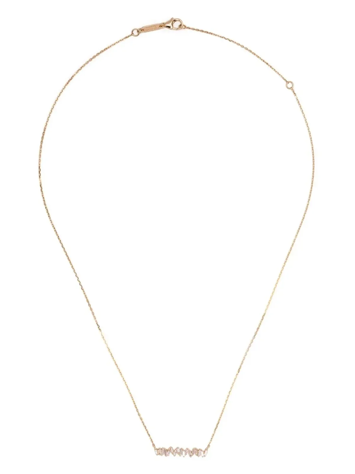 Suzanne Kalan 18kt yellow gold diamond bar necklace - 画像3