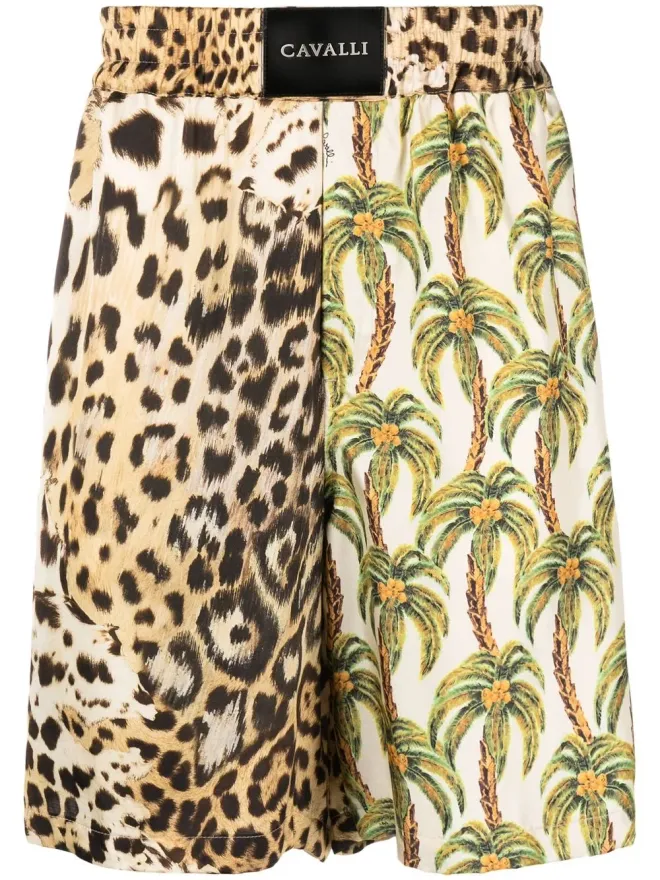 Roberto Cavalli Roberto Cavalli プリント入りワイドレッグショーツの商品画像