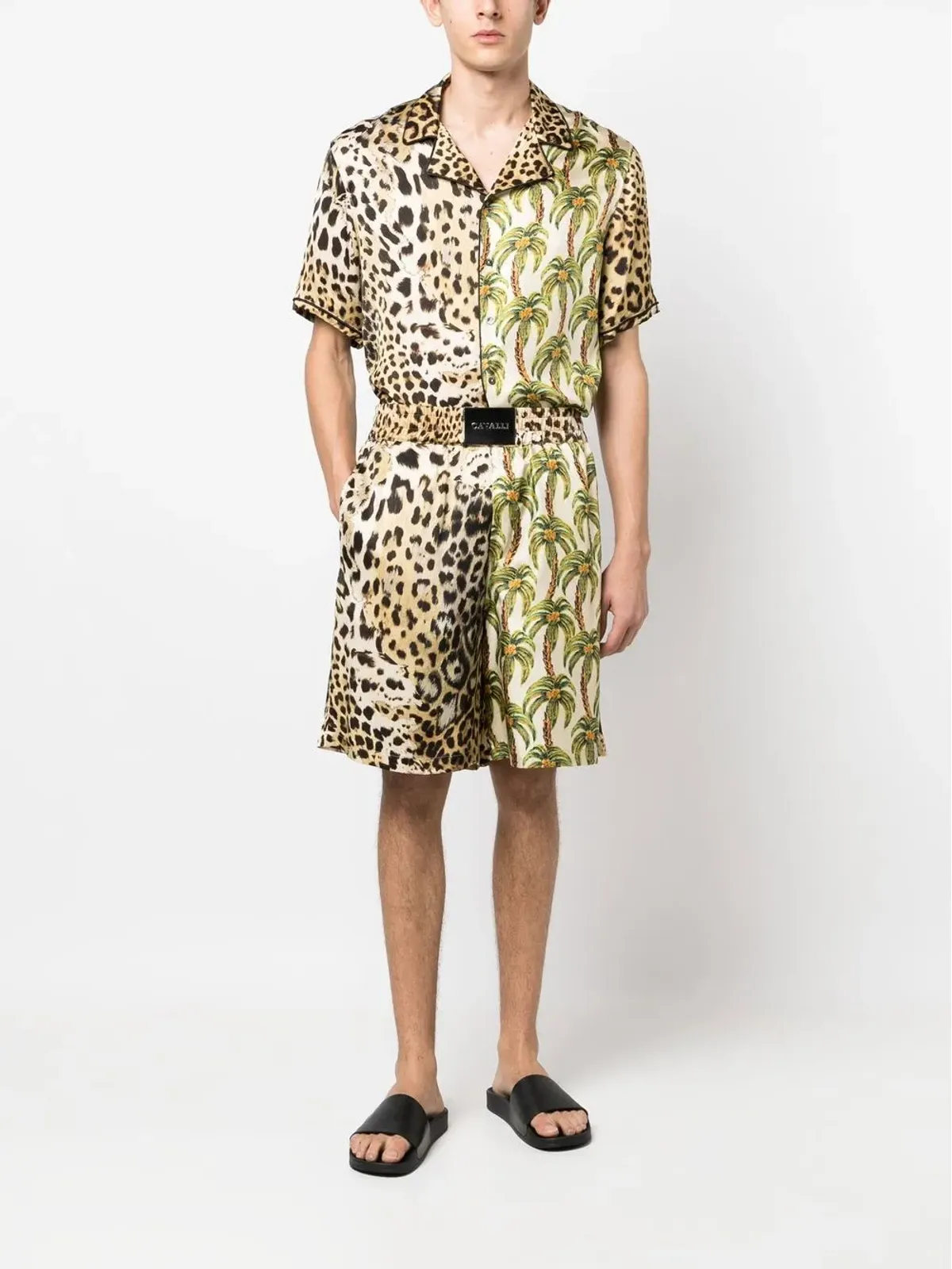 Roberto Cavalli プリント入りワイドレッグショーツ - 画像2