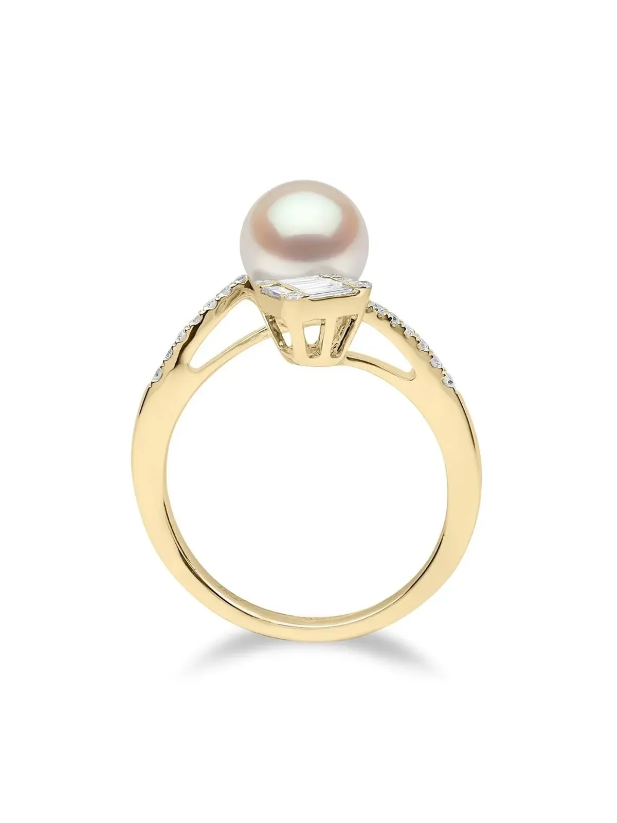 Yoko London 18K イエローゴールド スタ―ライト パール＆ダイヤモンド リング - 画像2