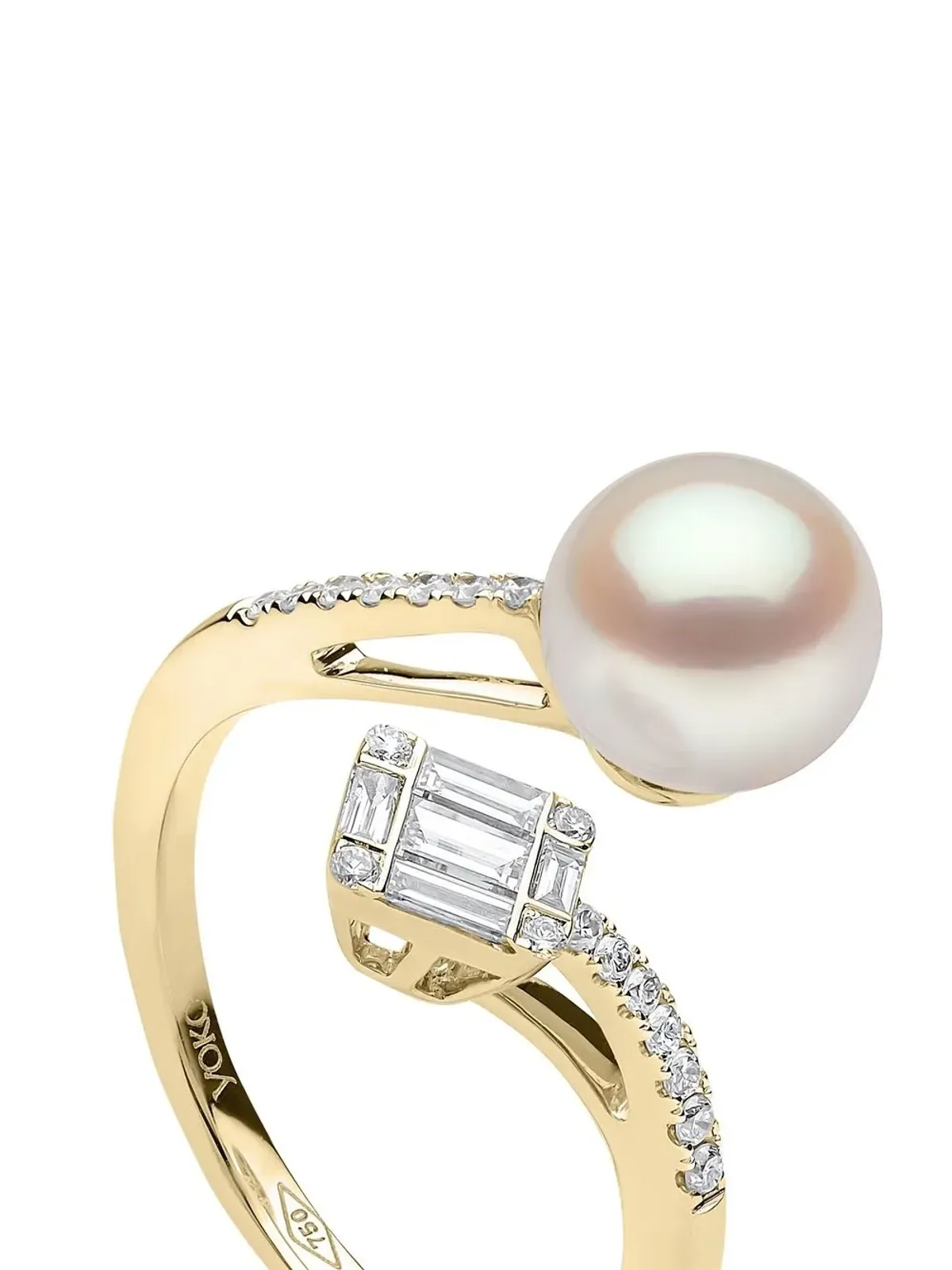 Yoko London 18K イエローゴールド スタ―ライト パール＆ダイヤモンド リング - 画像3