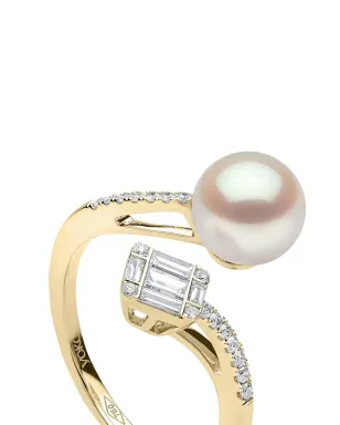 Yoko London 18K イエローゴールド スタ―ライト パール＆ダイヤモンド リング - サムネイル3