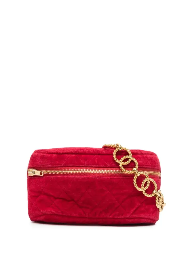 CHANEL Pre-Owned CHANEL ビンテージ ダイヤモンドキルト チェーンベルトバッグ - レッドの商品画像