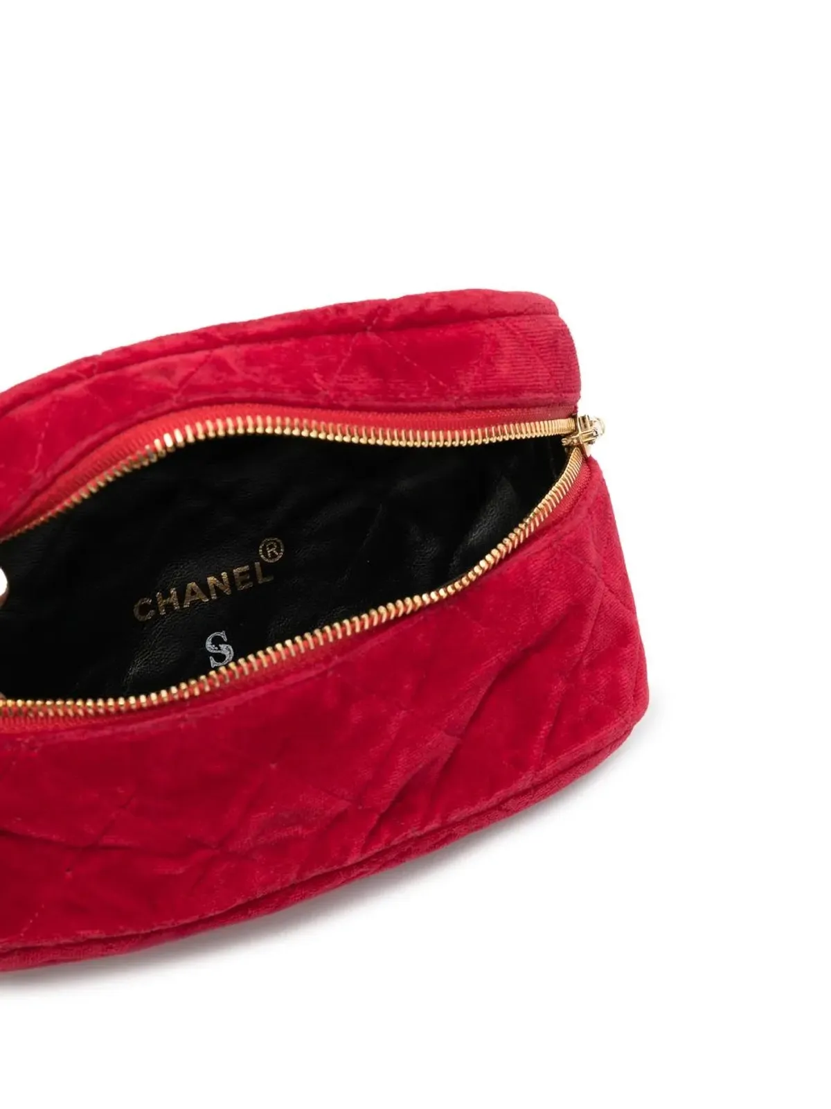 CHANEL ビンテージ ダイヤモンドキルト チェーンベルトバッグ - レッド - 画像5