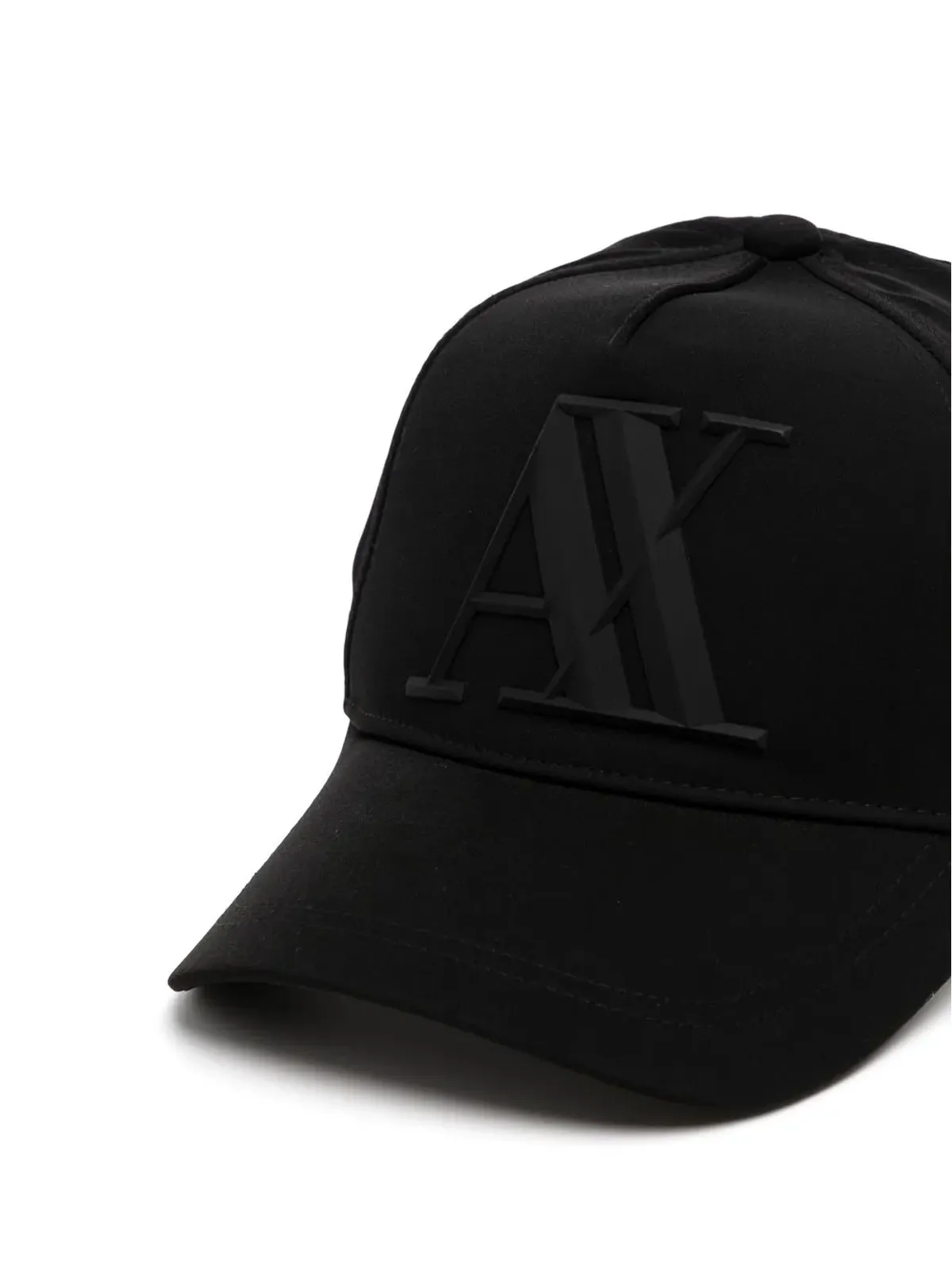 Armani Exchange ロゴエンボス加工ベースボールキャップ ブラック - 画像2