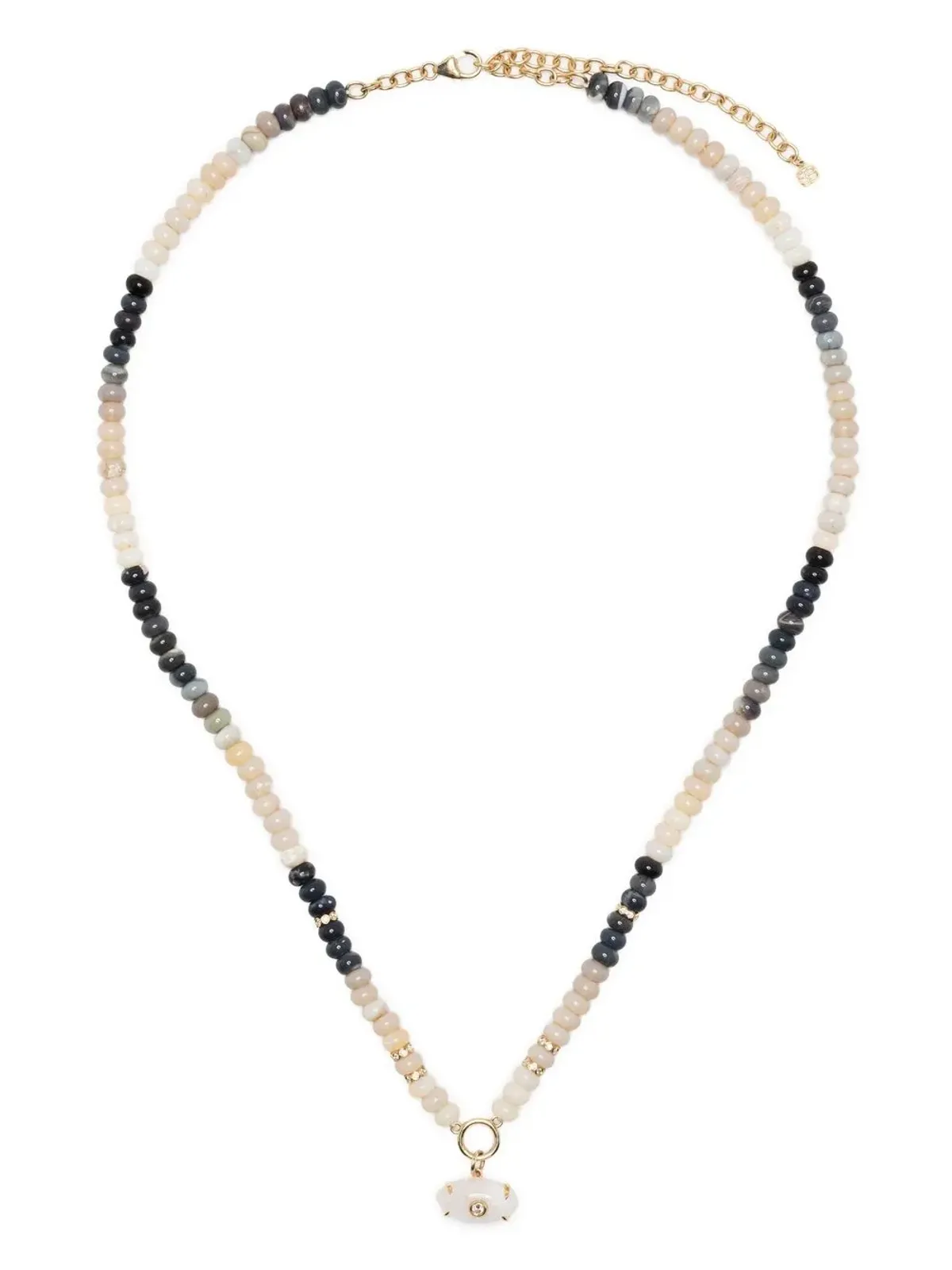 Sydney Evan 14K イエローゴールド ダイヤモンドとオパールのビーズネックレス - マルチカラー - 画像3