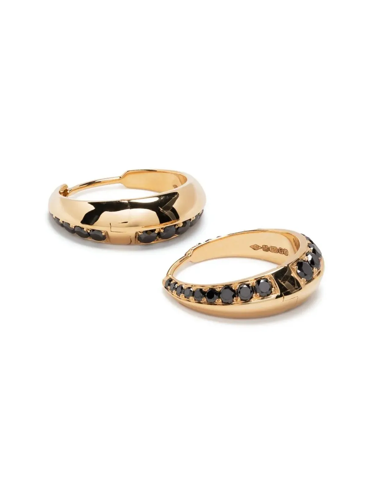 Lizzie Mandler Fine Jewelry オセロ・クレセント フープピアス - ブラック - 画像4