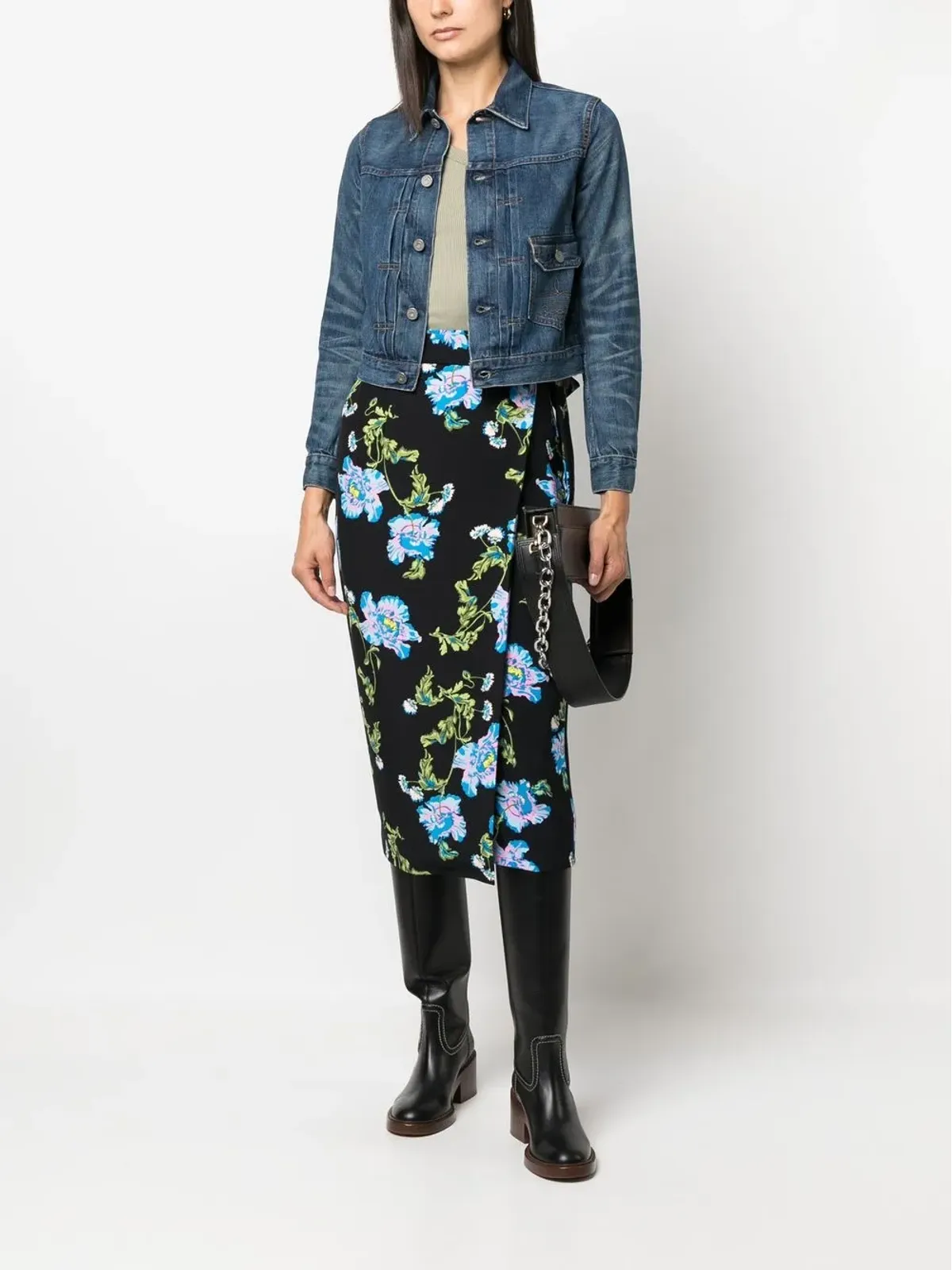 Ralph Lauren RRL ストーンウォッシュド クロップド デニムジャケット - 画像2