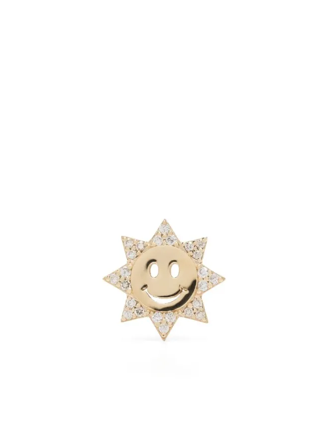 Sydney Evan Sydney Evan 14K イエローゴールド ダイヤモンド ハッピーフェイス イヤリングの商品画像