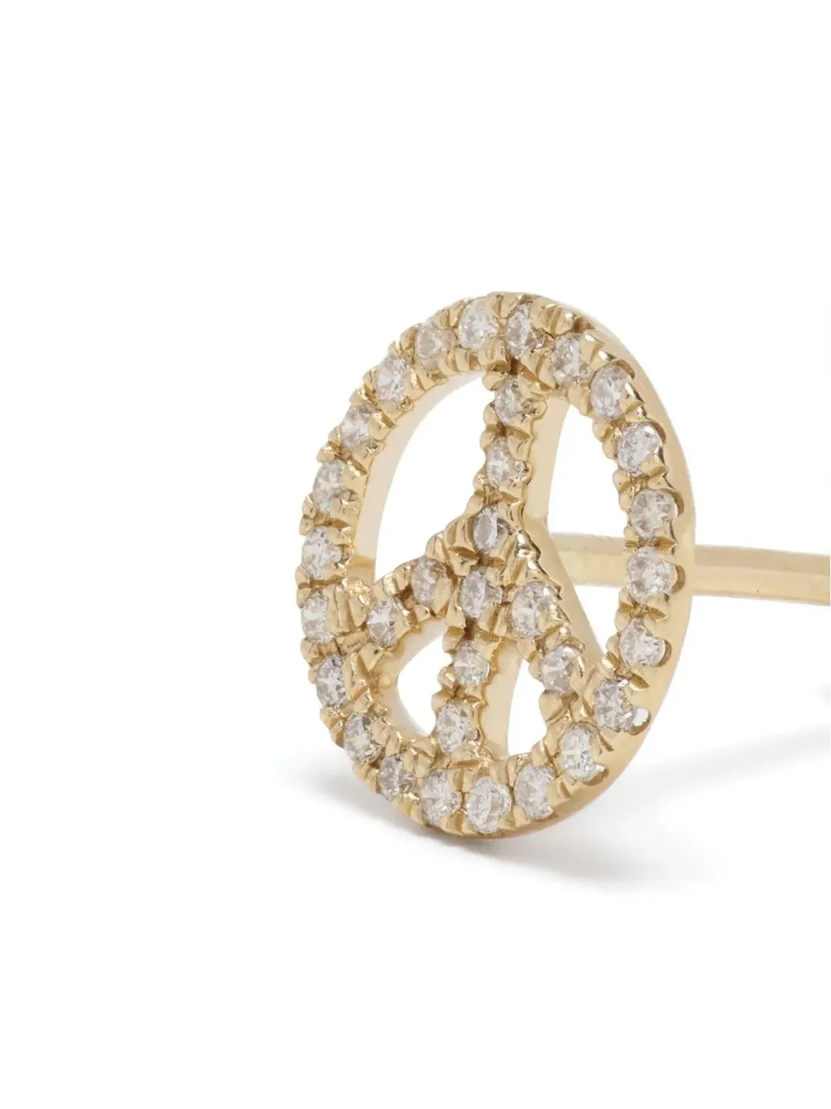 Sydney Evan 14K イエローゴールド ダイヤモンド Peace スタッド イヤリング - 画像3